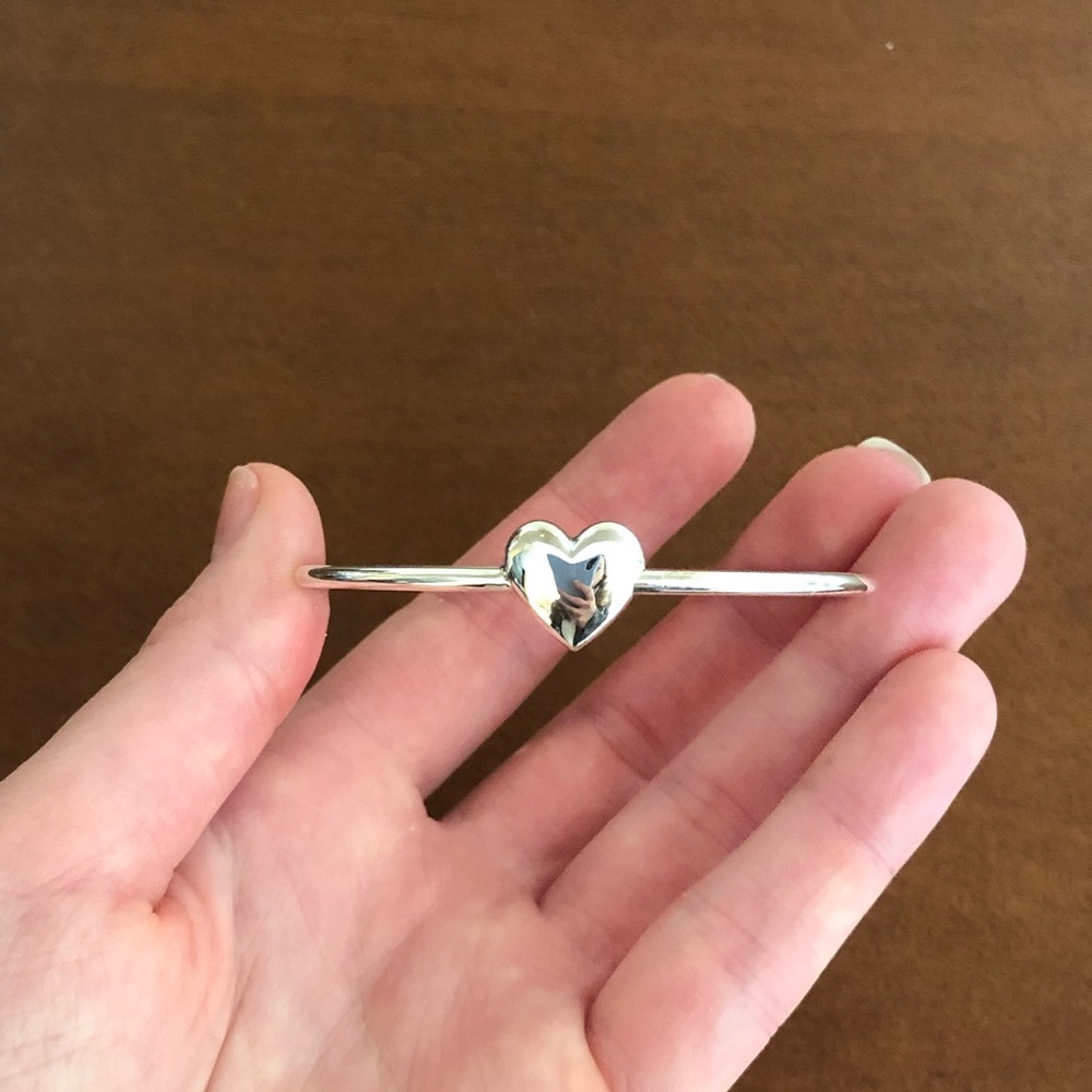 Tiffany & co sterling silver heart bangle
